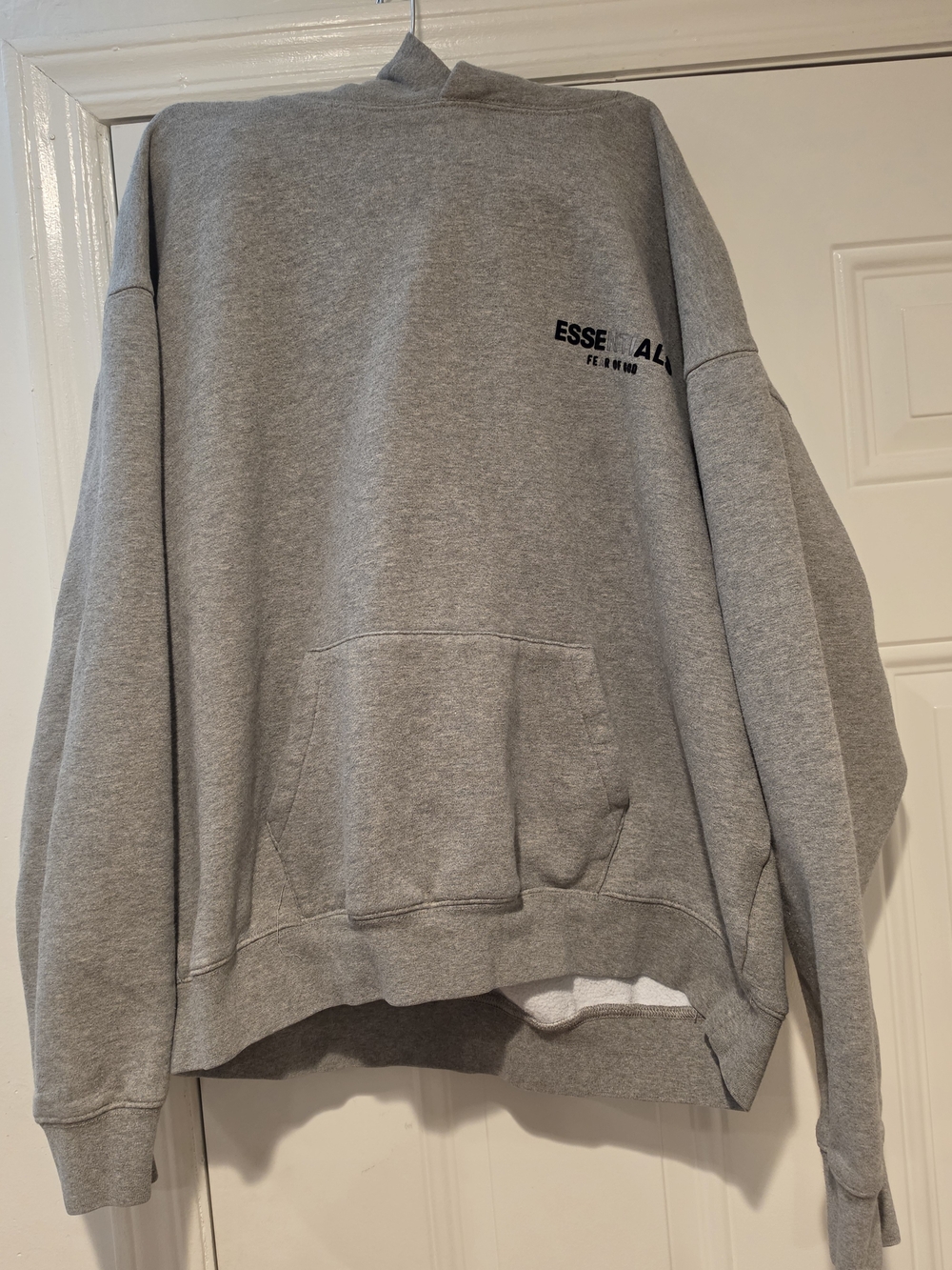 ESSENTIALS Men's Gray Pullover Hoodie Sweatshirt